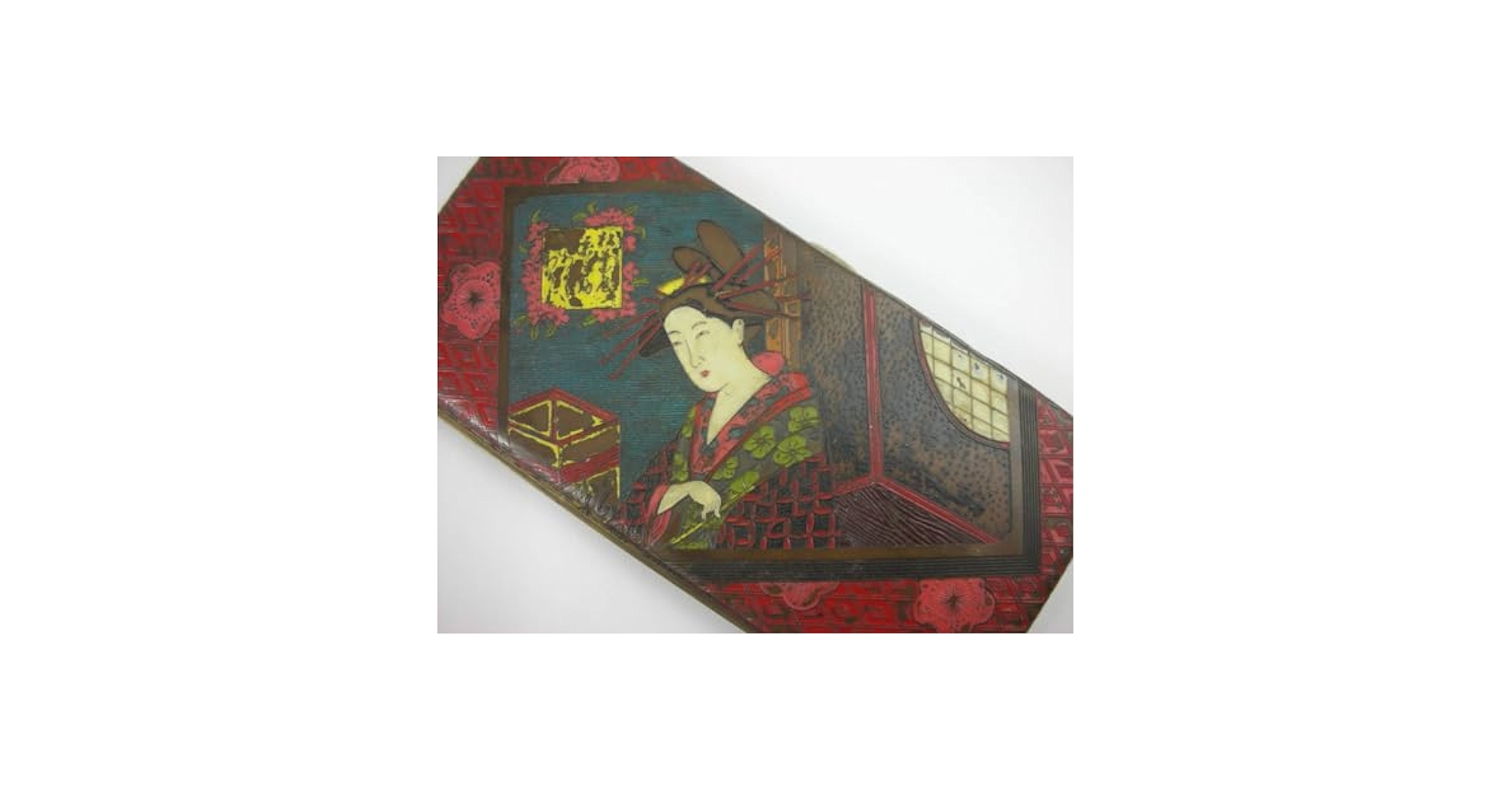 Amazon.co.jp: 珍品明治～大正期花魁図柄シガレットケース遊郭